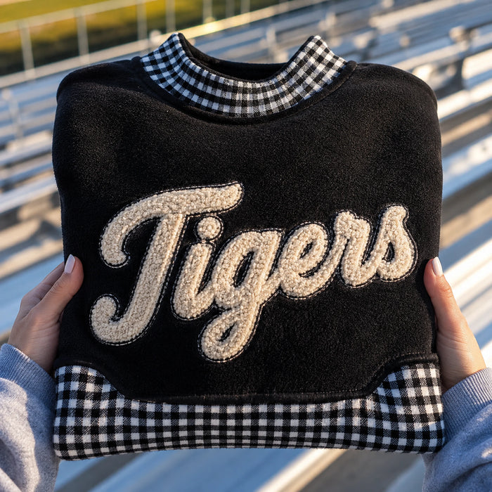 Team Script Mockneck — Tigers, in Raised Chenille