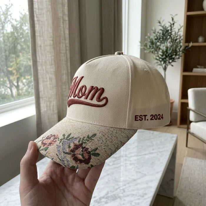 Tapestry Brim Cap — Mom, Est. the Year She Became One